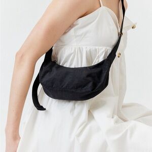 BAGGU UO Exclusive Mini Nylon Crescent Bag - Black